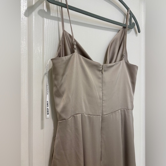 Birdy Grey Bridesmaid Dress Taupe Satin Maxi Gown | Size Small - Picture 4 of 6